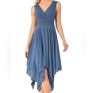 NWT A-Line Cocktail Party Dress with Asymmetrical Handkerchief Hem